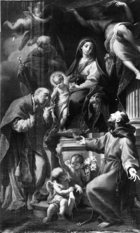 Sacra Famiglia, san Filippo Neri e San Francesco d'Assisi (dipinto) by Conc